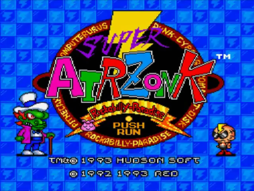 Super Air Zonk title screen for TurboGrafx CD